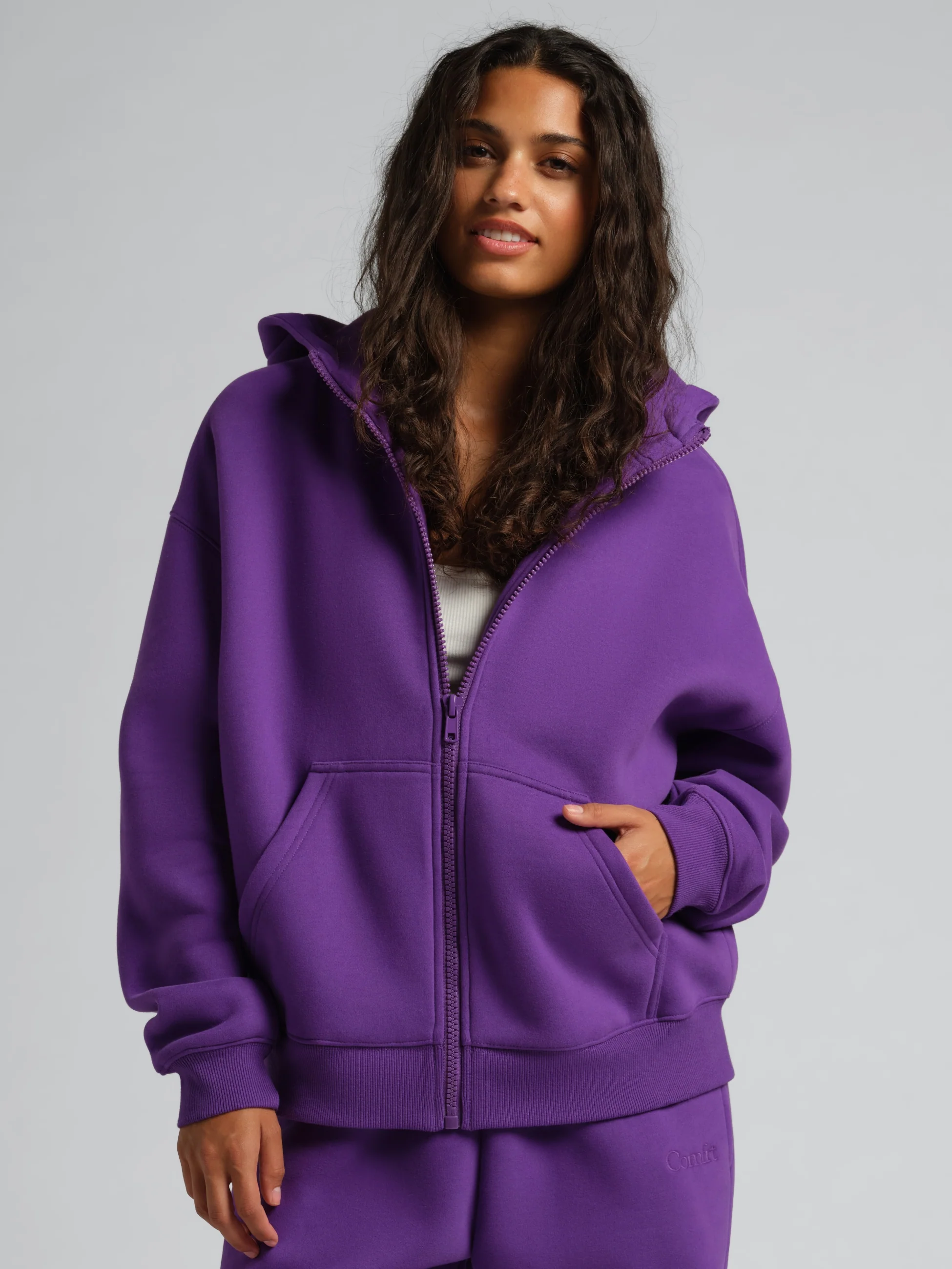 Basic Crop Zip Hoodie - Image 34