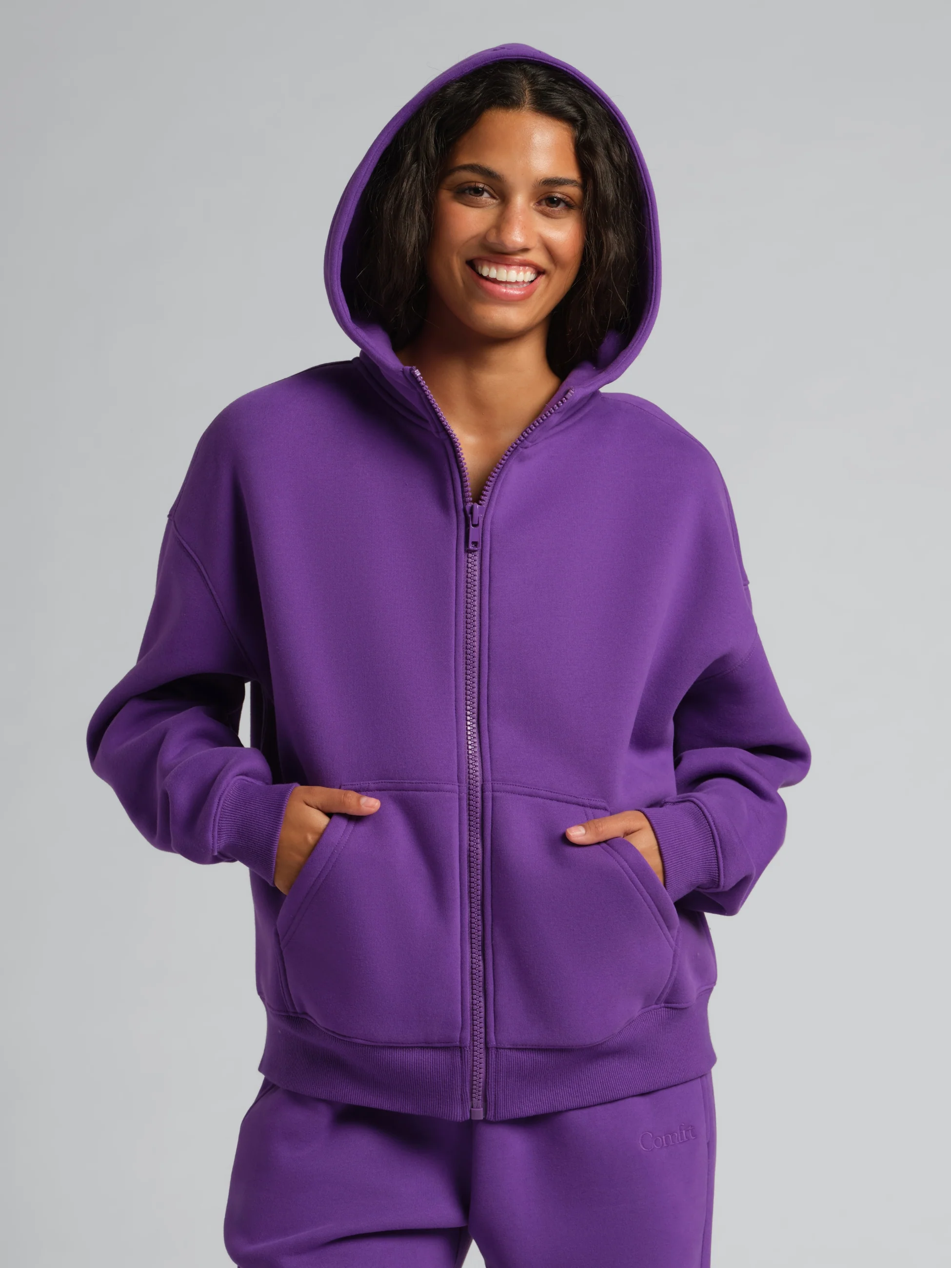 Basic Crop Zip Hoodie - Image 36