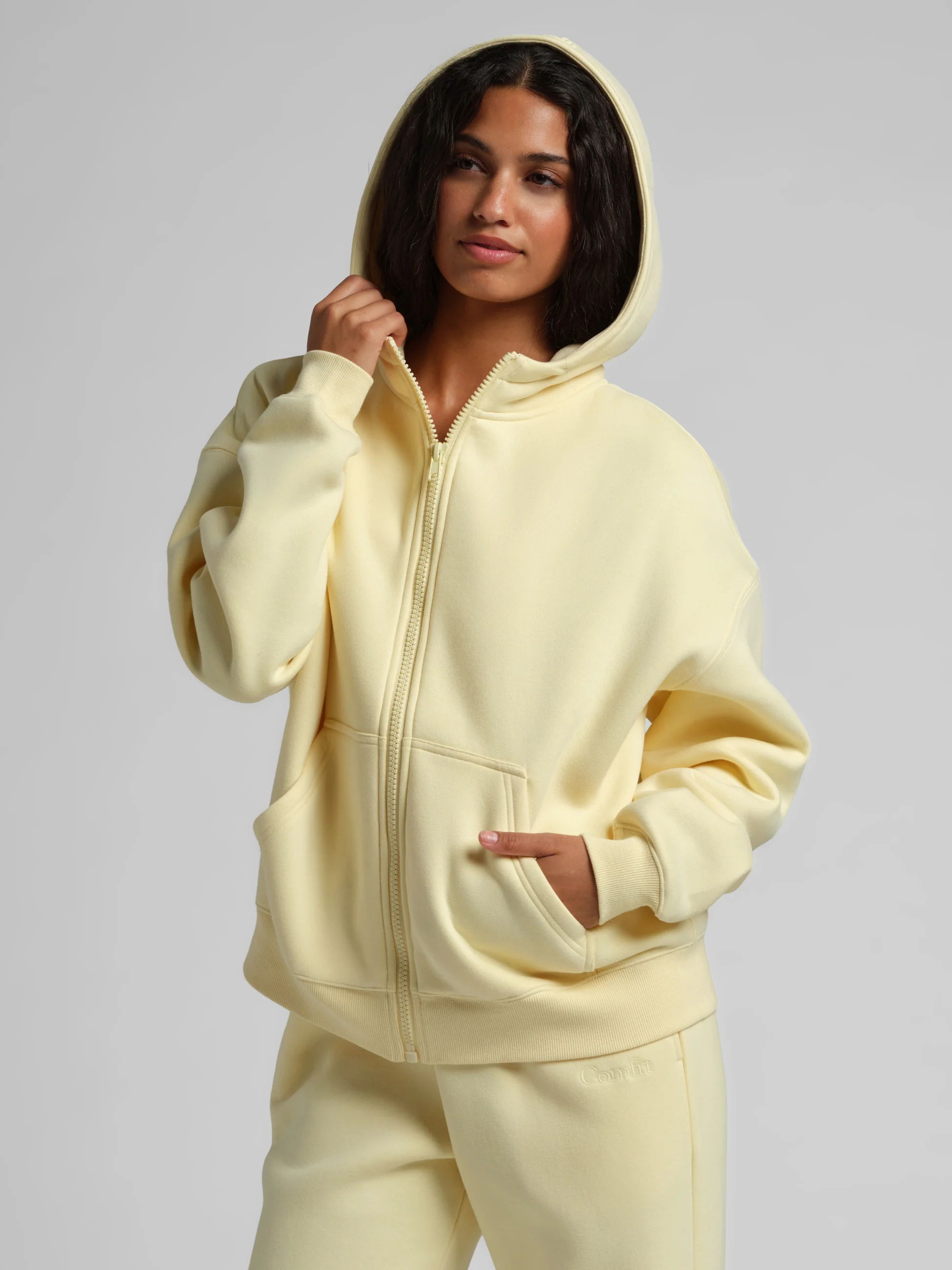 Basic Crop Zip Hoodie - Image 40