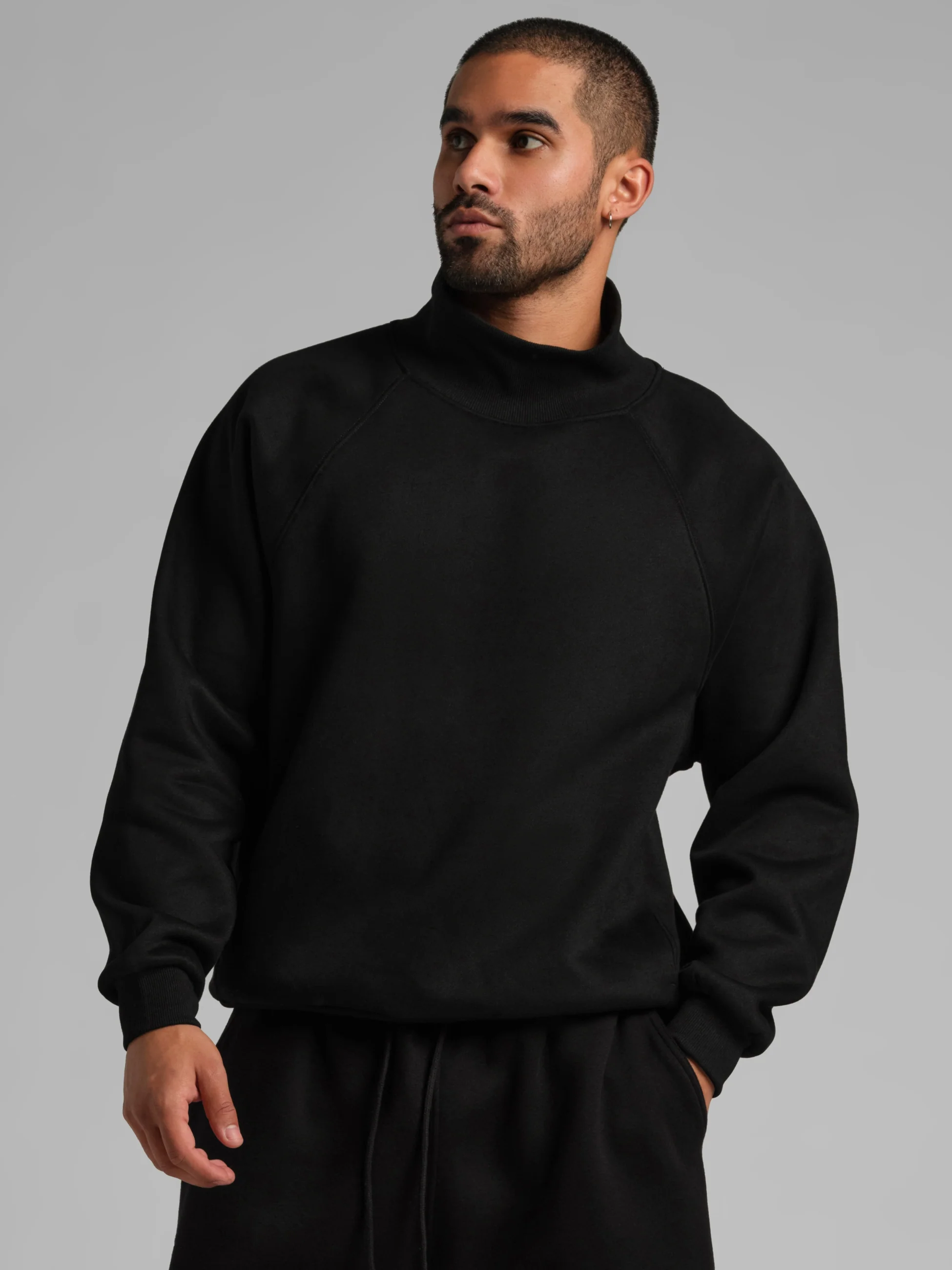 Basic Mock Neck Sweatshirt - Image 9