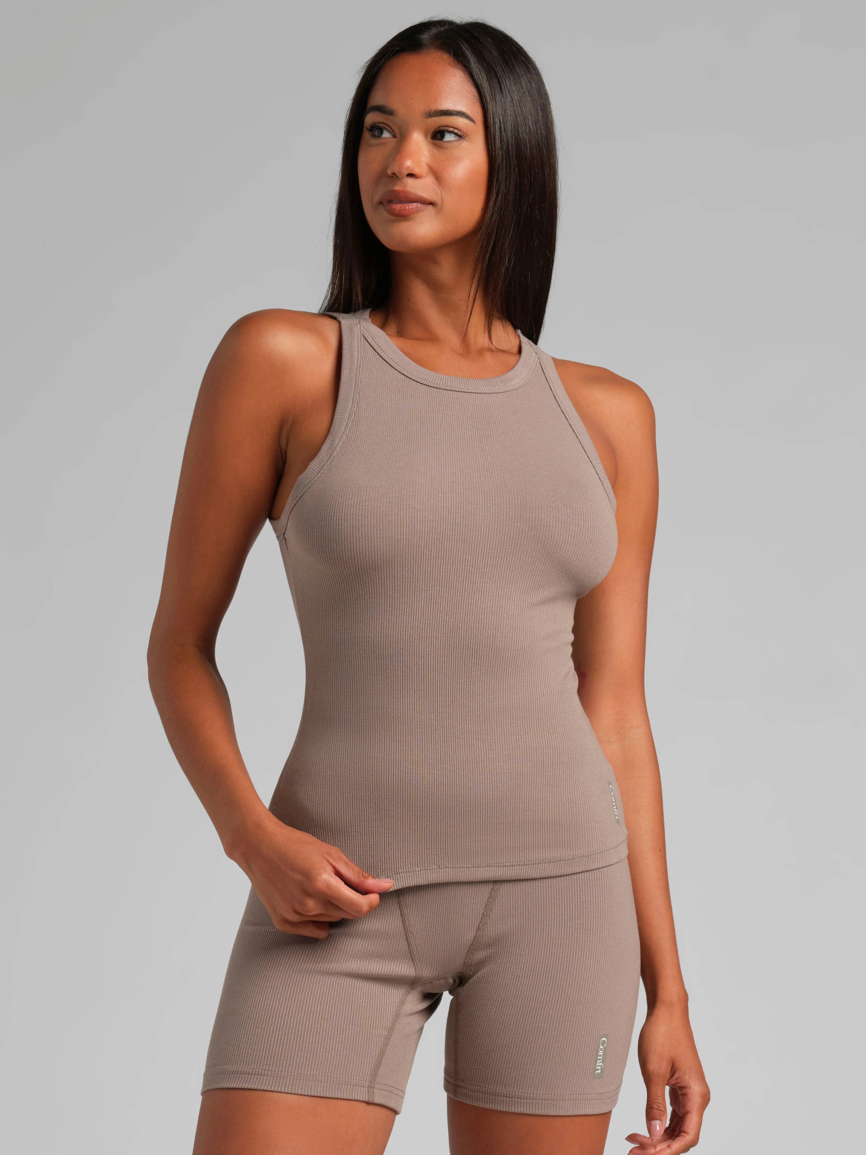 Rib Contour High Neck Tank - Image 55