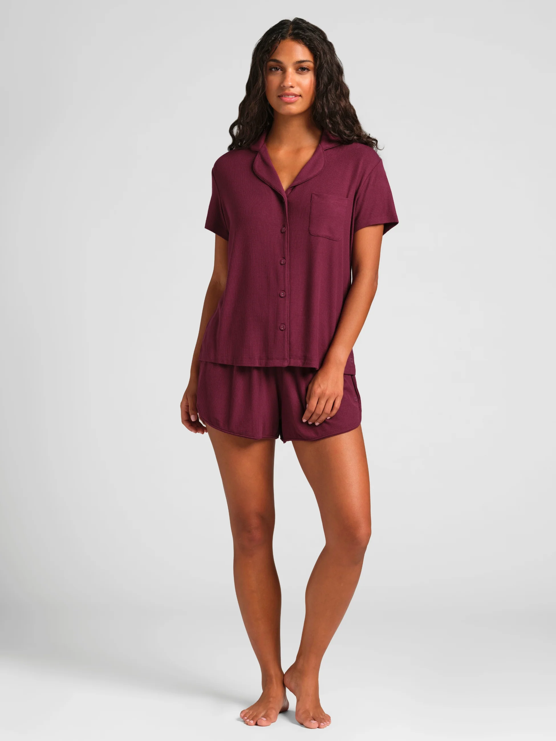 Slinky Rib Short Sleeve PJ Set - Image 37